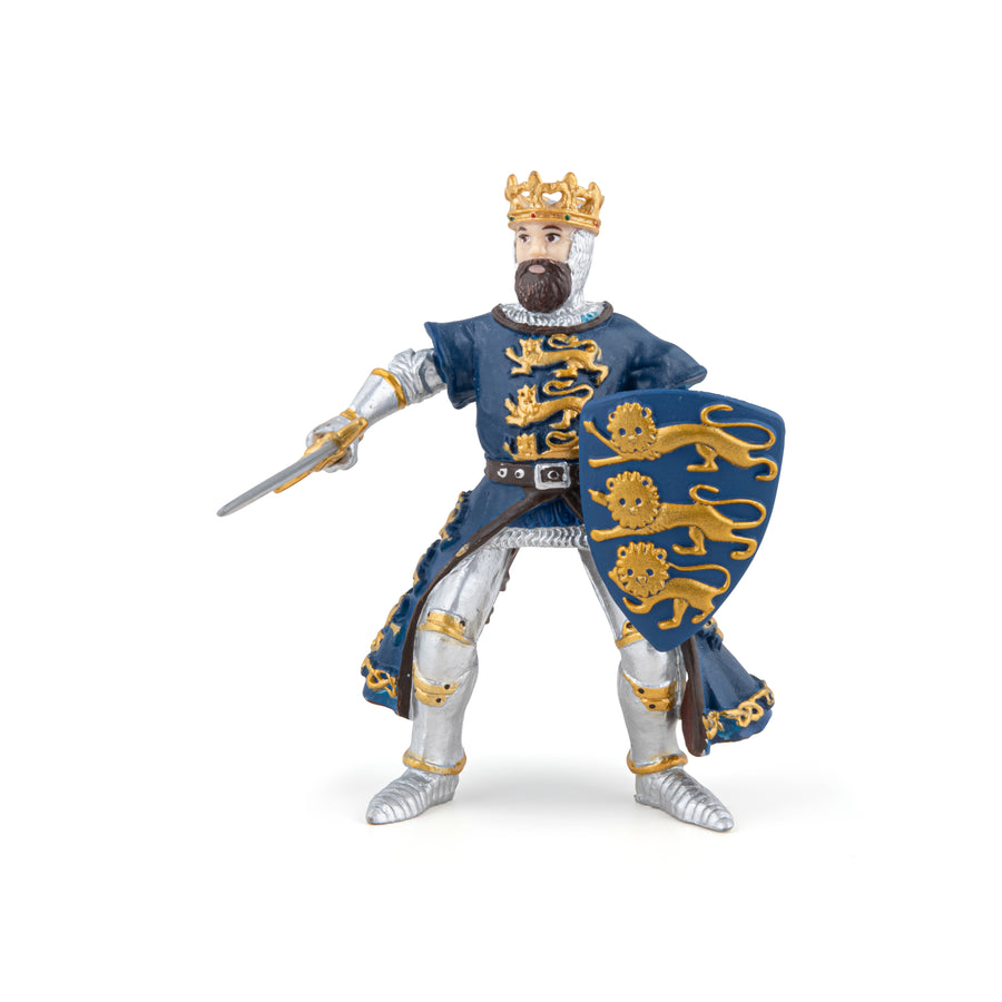 Roi Richard bleu Papo en PVC, Collection Médiéval, jouet éducatif idéal pour enfants et collectionneurs