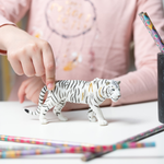 Figurine Tigre blanc Papo en PVC, thème félins, Collection Animaux sauvages, jouet éducatif idéal pour enfants et collectionneurs