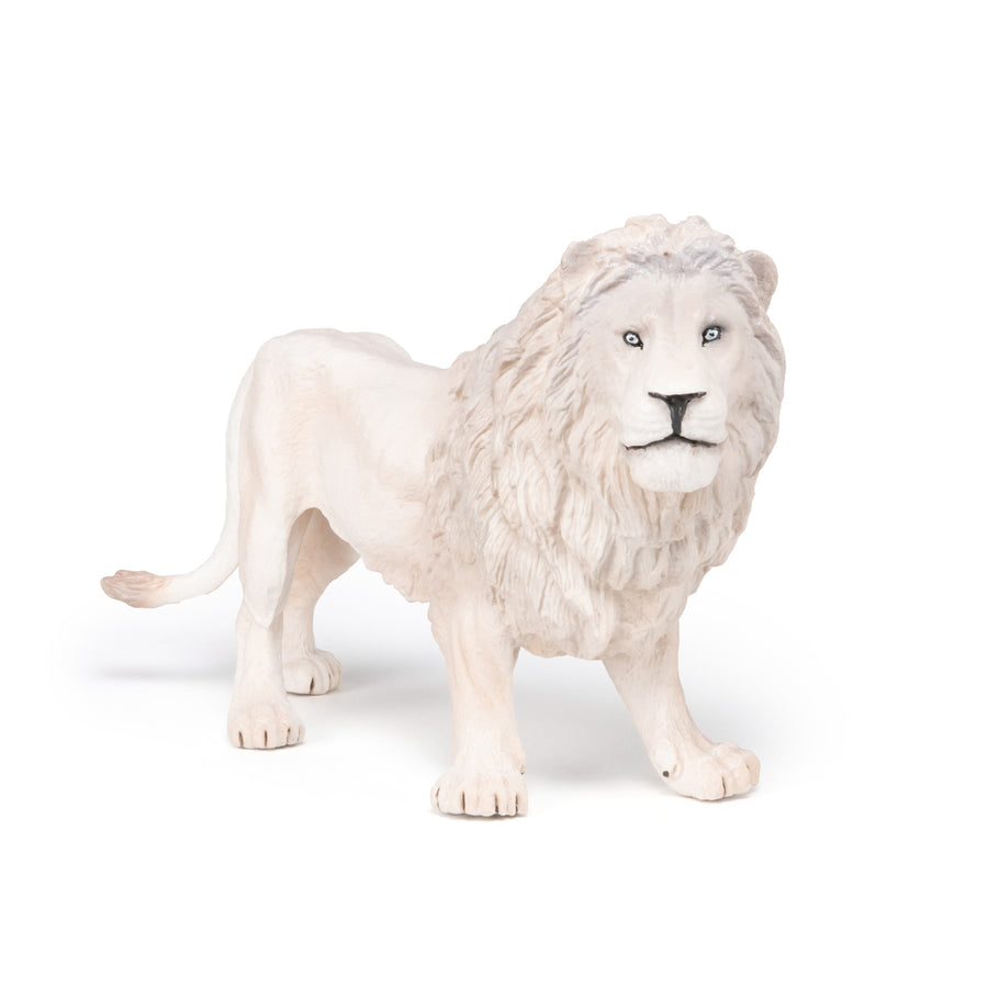 Grand lion blanc Papo en PVC, Collection figurines géantes, jouet éducatif idéal pour enfants