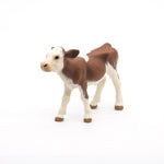 Figurine Veau simmental Papo en PVC, Collection Vie à la ferme, jouet éducatif idéal pour enfants et collectionneurs