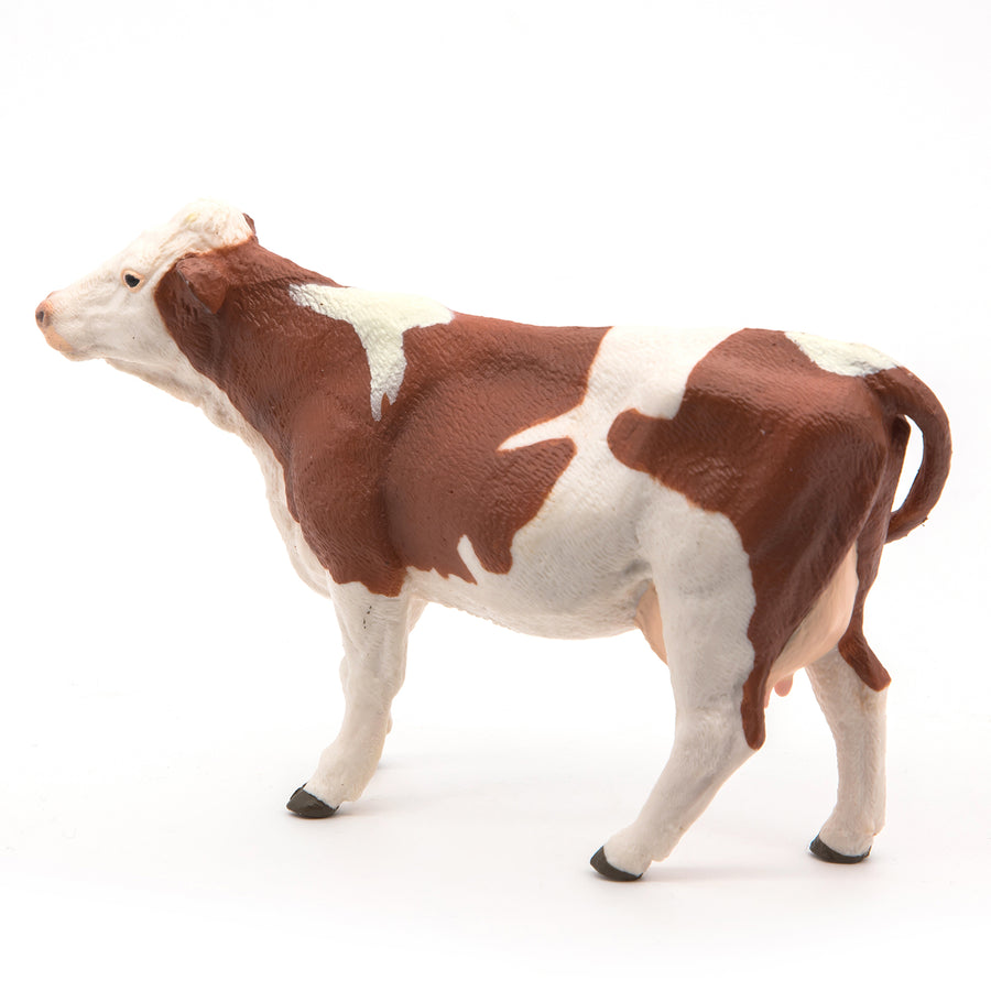 Figurine Vache montbéliarde Papo en PVC, Collection Vie à la ferme, jouet éducatif idéal pour enfants et collectionneurs