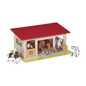 Box à chevaux Papo en bois, Collection chevaux, jouet éducatif idéal pour enfants et collectionneurs