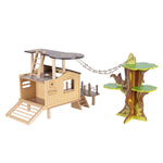 L'hôpital de la brousse Papo en bois, Collection Animaux sauvages, décor pour figurines, idéal pour enfants